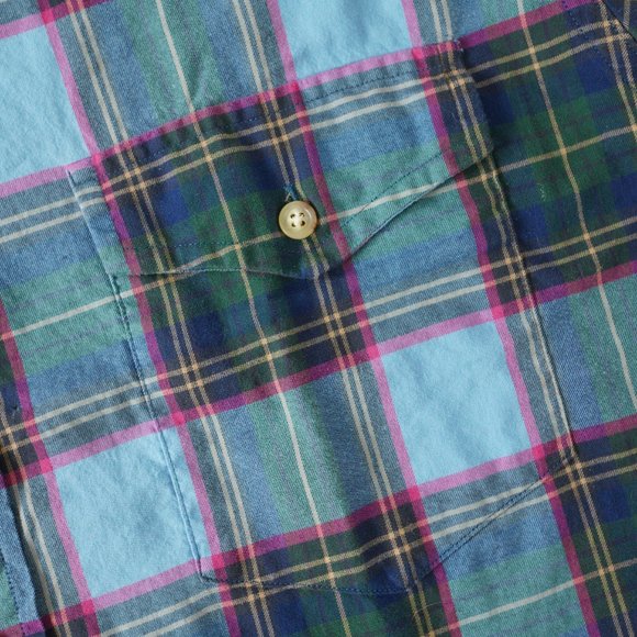 Polo Ralph Lauren Whitfield Elbow Patch Shirt Classic Fit Plaid Blue Men Sz XL - Picture 6 of 14